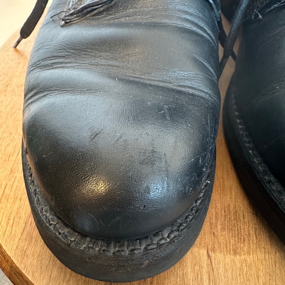 Vintage Biltrite Combat Boots Black Leather Mens Size 8.5 Steel Toe Made In 1993 - Picture 6 of 9